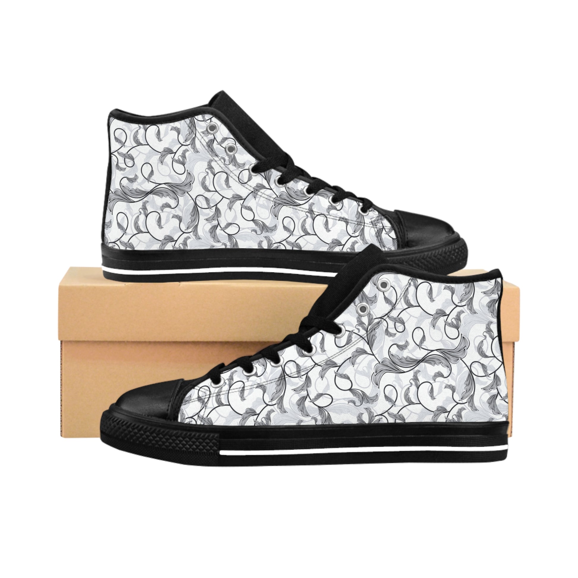 High-top Floral Sneakers