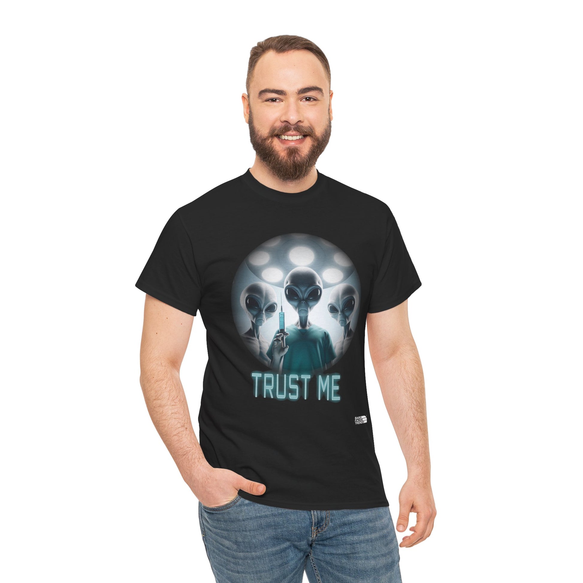 Alien T-Shirt "Trust Me!", Funny Graphic Tee, Unisex Cotton Shirt, Casual Wear, Sci-Fi Gift, UFO Lover Apparel