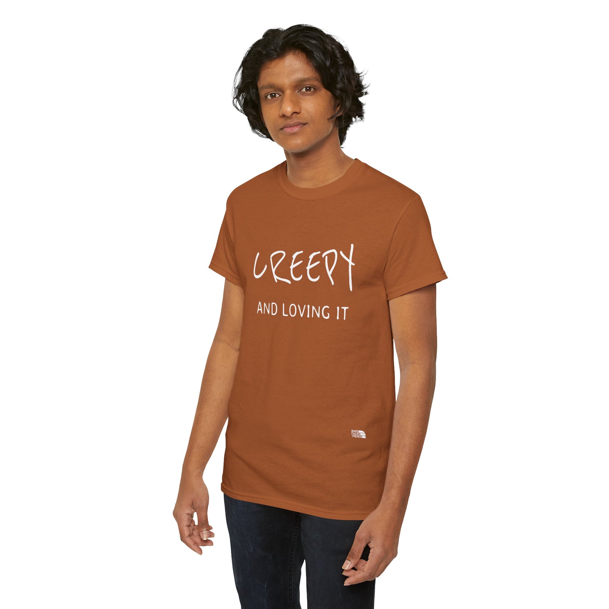 Creepy and Loving it - Unisex Cotton Tee, Funny Graphic T-Shirt, Casual Wear, Gift for Him or Her, Street Style Apparel
