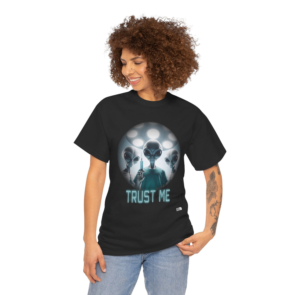 Alien T-Shirt "Trust Me!", Funny Graphic Tee, Unisex Cotton Shirt, Casual Wear, Sci-Fi Gift, UFO Lover Apparel