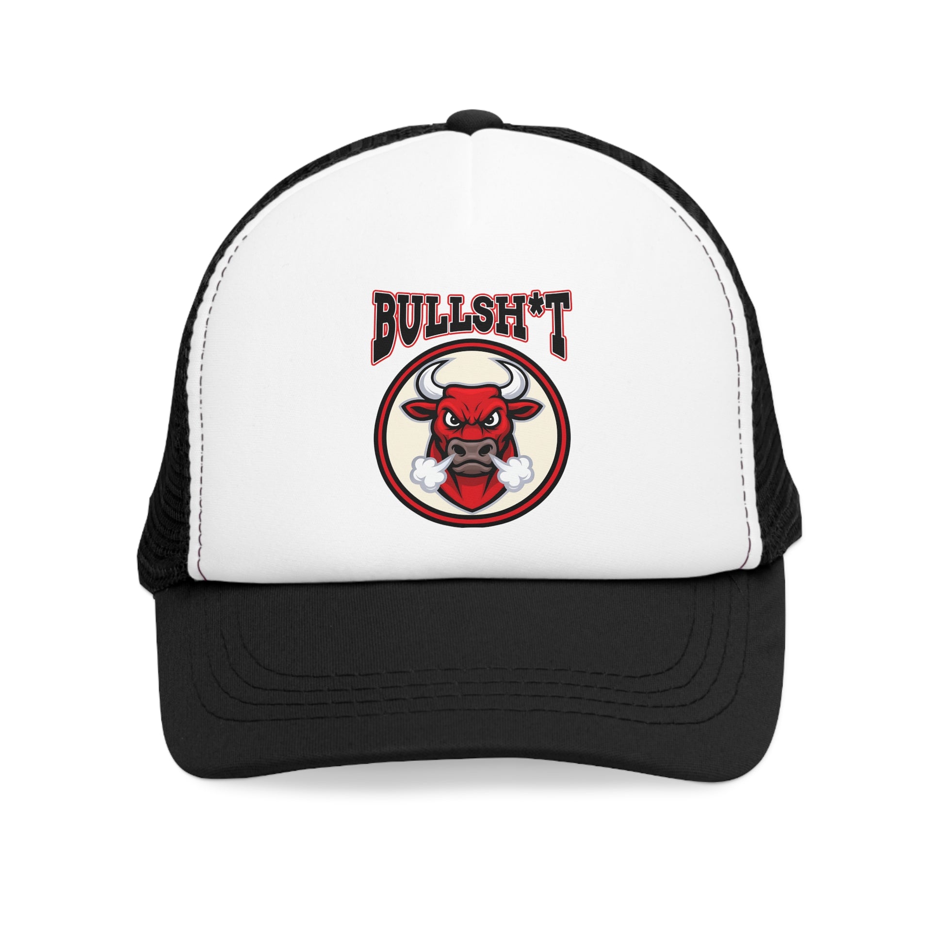 Trendy Mesh Cap with Bold BS Design, Casual Headwear, Gift for Bull Enthusiasts, Adjustable Hat, Outdoor Fashion Accessory