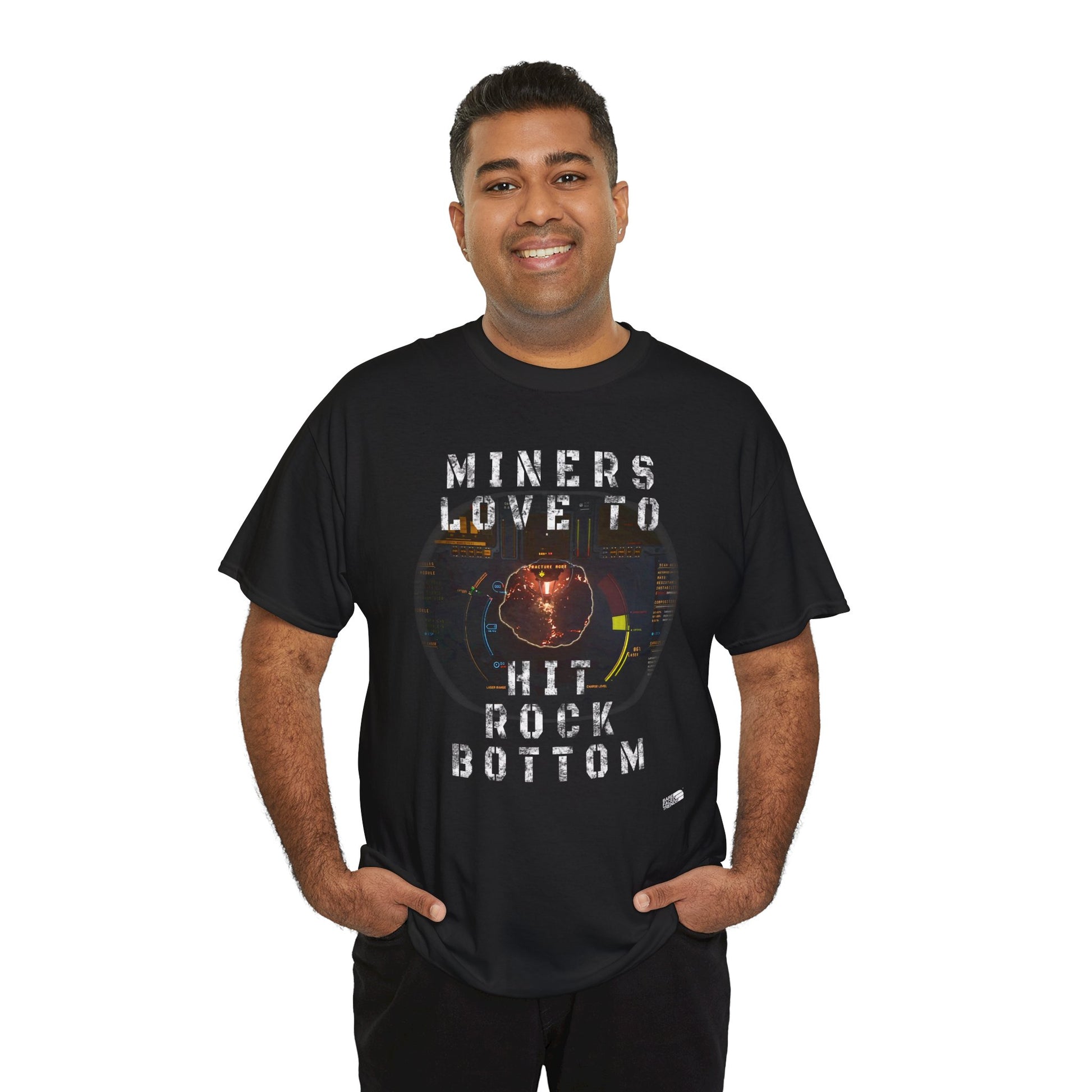 Space Miner T-Shirt - Unisex Heavy Cotton Tee for Star Citizen PC Game Players