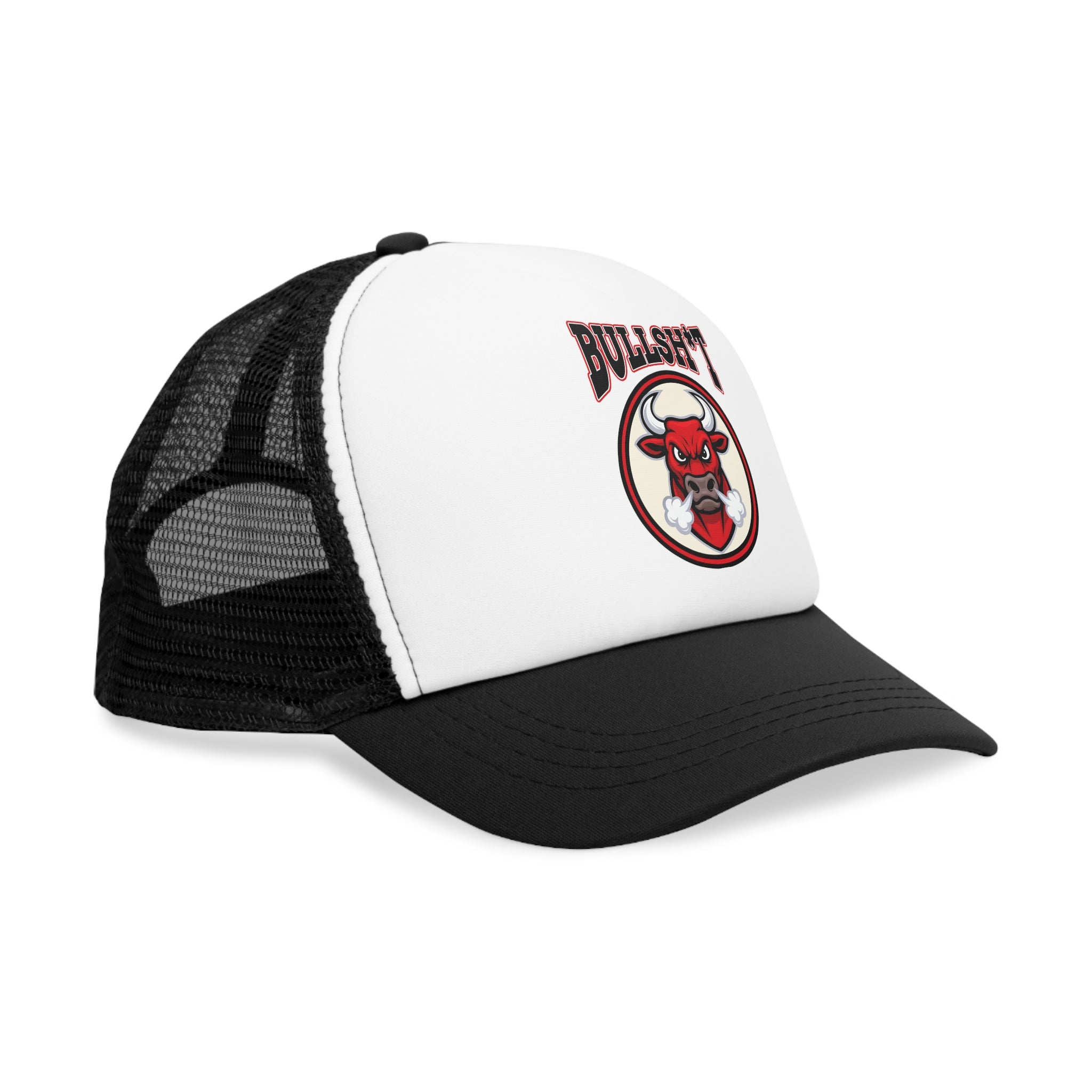 Trendy Mesh Cap with Bold BS Design, Casual Headwear, Gift for Bull Enthusiasts, Adjustable Hat, Outdoor Fashion Accessory