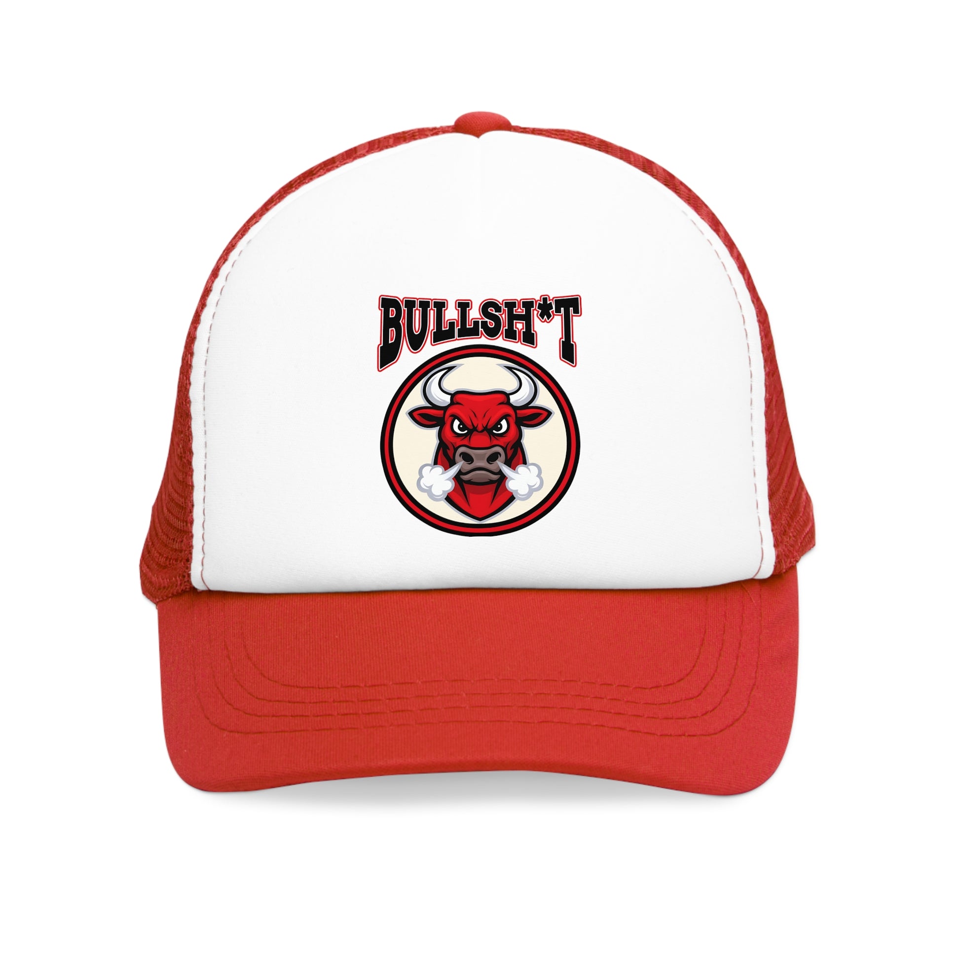 Trendy Mesh Cap with Bold BS Design, Casual Headwear, Gift for Bull Enthusiasts, Adjustable Hat, Outdoor Fashion Accessory