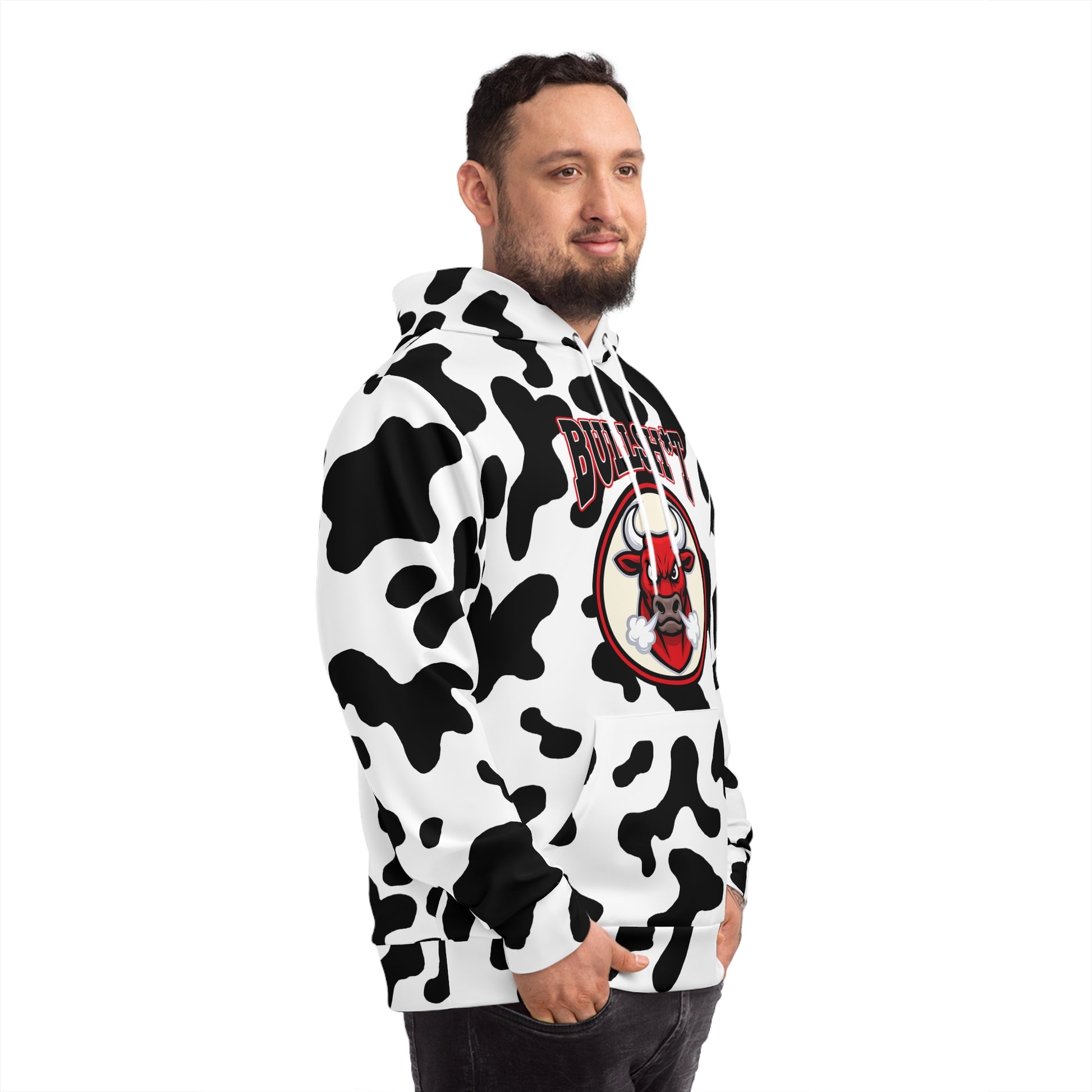 Trendy Cow Print BS Hoodie, Funny Hooded Sweatshirt, Casual Fashion, Gift for Hipsters