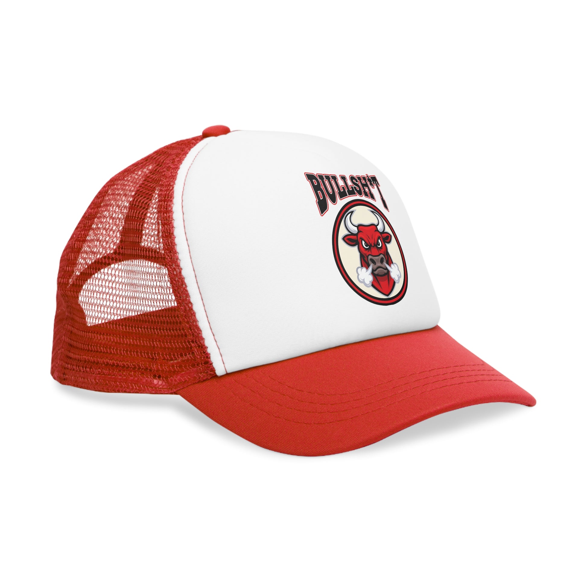 Trendy Mesh Cap with Bold BS Design, Casual Headwear, Gift for Bull Enthusiasts, Adjustable Hat, Outdoor Fashion Accessory