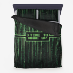 Microfiber “Code Rain – Time to wake up” Duvet Cover